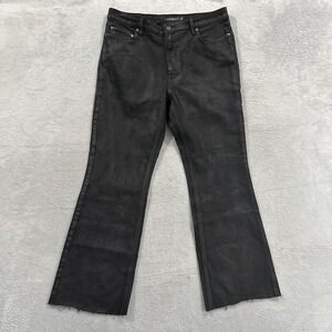 Lauren Ralph Lauren Jeans Women's 16 Black Bootcut Coated Denim Vtg Y2K
